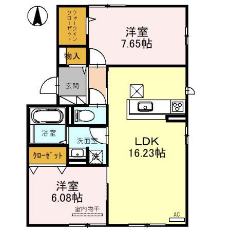 モンパレス(2LDK/3階)の間取り写真