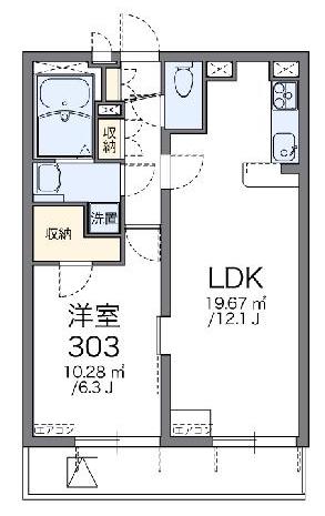 レオパレスエスポワール六郷(1LDK/3階)の間取り写真