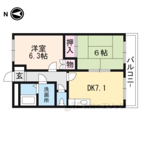 グランディール中野(2DK/1階)の間取り写真