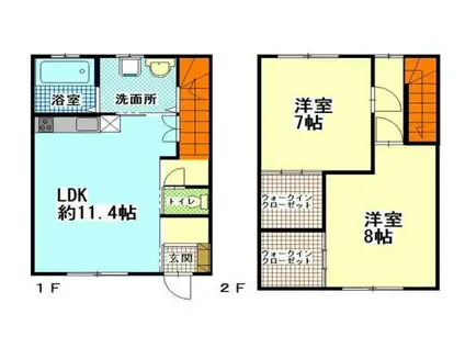 メゾン・ド・リアン(2LDK/1階)の間取り写真