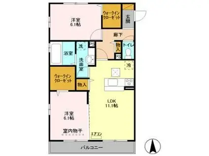 BRILLER(2LDK/1階)の間取り写真