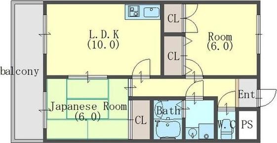 ルミエール(2LDK/2階)の間取り写真