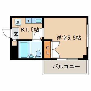 ルミエール東十条(1K/2階)の間取り写真