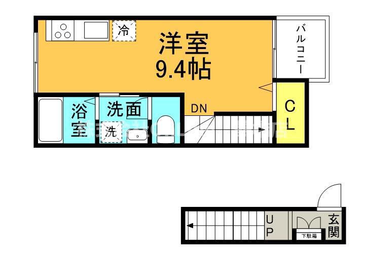 地下鉄千日前線 今里駅(大阪メトロ) 徒歩11分 2階建 築7年(ワンルーム/2階)の間取り写真