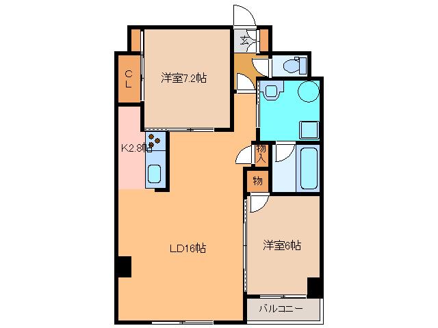 CENTER CITY(2LDK/1階)の間取り写真