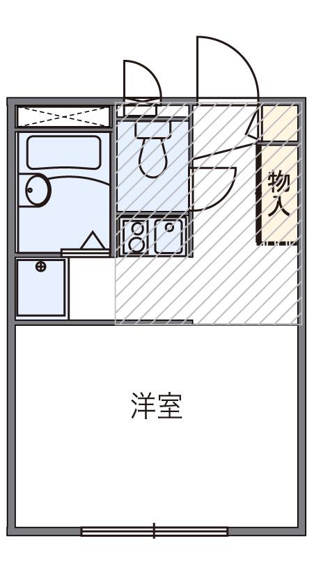 レオパレスフロイデ(1K/1階)の間取り写真