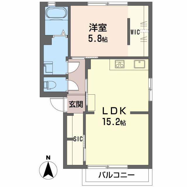 プリムローズ(1LDK/1階)の間取り写真