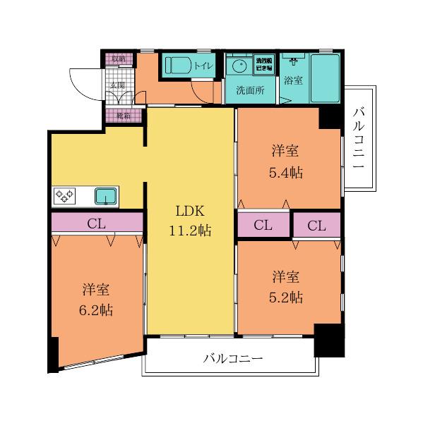 MDIロイヤルレジデンス大手町(3LDK/4階)の間取り写真