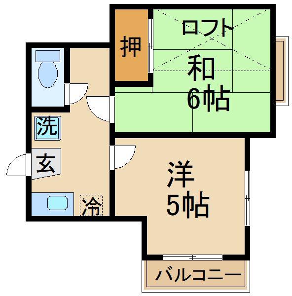 ハイム21(2K/1階)の間取り写真