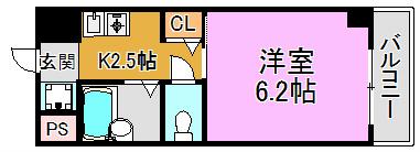 プレミールメゾン(1K/2階)の間取り写真