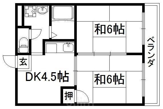 グレース16(2DK/1階)の間取り写真