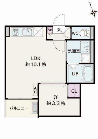 JACK HACHIMANII(1LDK/1階)の間取り写真