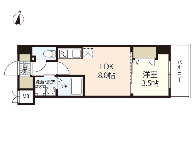 S-RESIDENCE広島駅DILETTO(1LDK/8階)の間取り写真