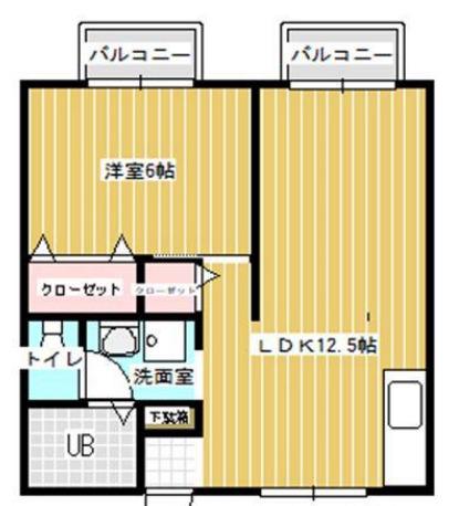 神愛ハイツ(1LDK/1階)の間取り写真