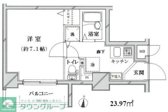 RISINGPLACE練馬関町ステーションスクエア(1K/7階)の間取り写真