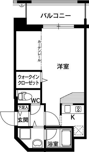 ハイアートII(ワンルーム/4階)の間取り写真