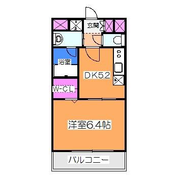 ロイヤルハイツ清鳳(1DK/2階)の間取り写真