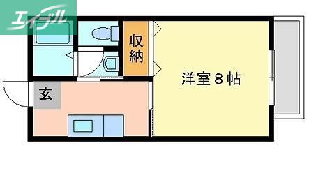 CAFETERIAWAKE(1K/2階)の間取り写真