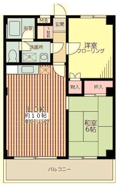 サンヒルズ(2LDK/2階)の間取り写真