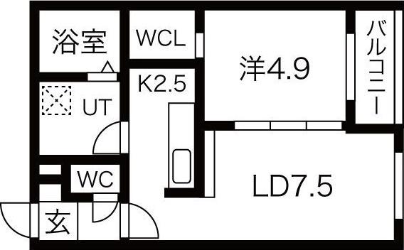 YS N10(1LDK/2階)の間取り写真