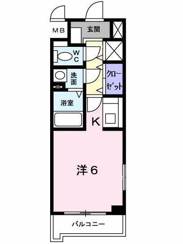 ハイライズ ミズキ(1K/3階)の間取り写真