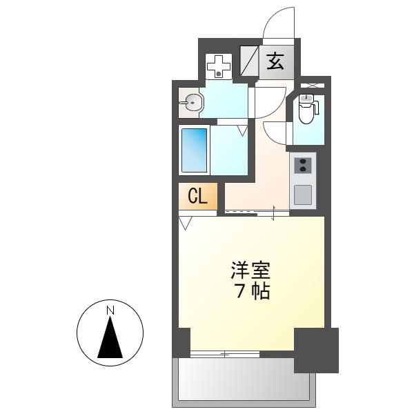 S-RESIDENCE浄心イースト(1K/9階)の間取り写真