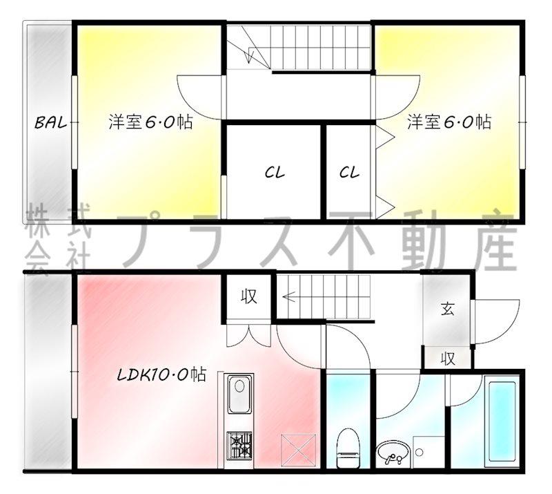 プランドール馬場山(2LDK/1階)の間取り写真