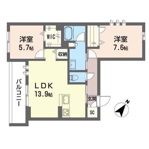 フェアリーステージ(2LDK/3階)の間取り写真