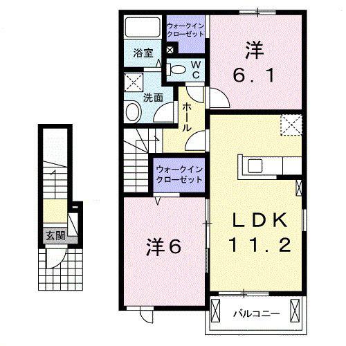 Eハイム NEO B(2LDK/2階)の間取り写真