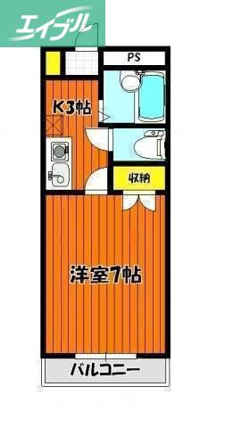 コンホート桑田(1K/1階)の間取り写真