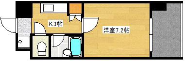 IKS2(1K/6階)の間取り写真