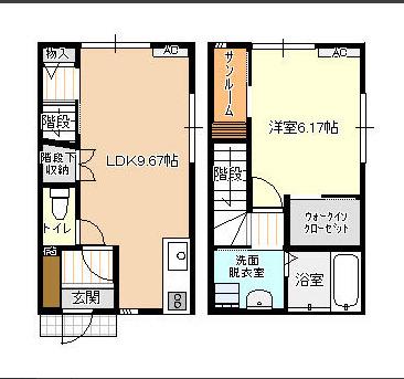 ビオラ古定塚A棟(1LDK/1階)の間取り写真