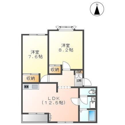 ノーブルハイツVI(2LDK/2階)の間取り写真