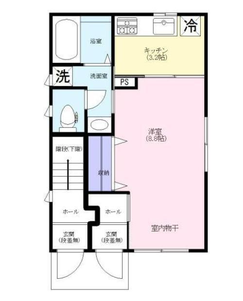 CUBIC PLACE5(1K/1階)の間取り写真