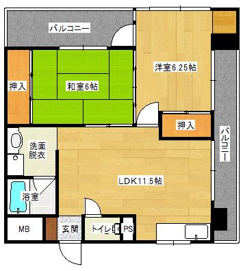 レジデンス森下(2LDK/3階)の間取り写真
