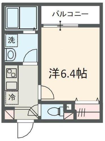 MELDIA西浦和III(1K/2階)の間取り写真