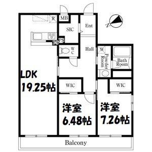 GRAN DUKE千種RUBINO(2LDK/5階)の間取り写真