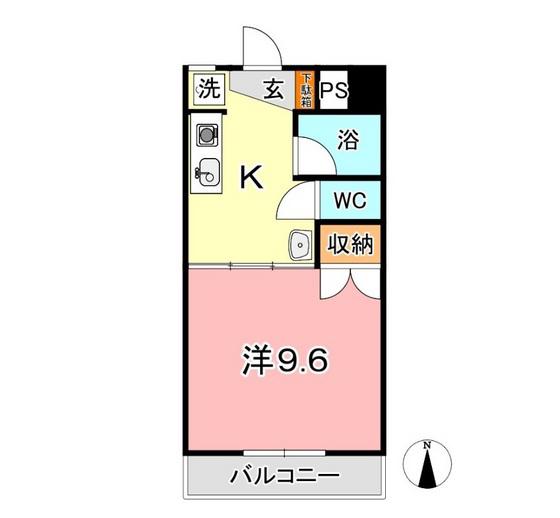 アトリエ・アクツ(1K/2階)の間取り写真