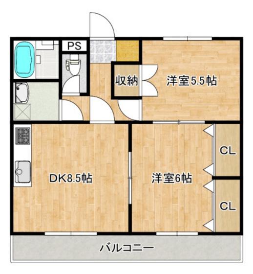 セリーヌレジデンス(2LDK/2階)の間取り写真