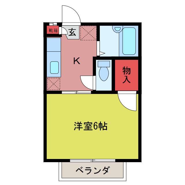 ビュー三光(1K/2階)の間取り写真
