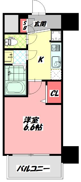 アドバンス北大阪ロワン(1K/4階)の間取り写真