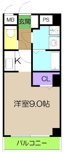 クレスト20(1K/2階)の間取り写真