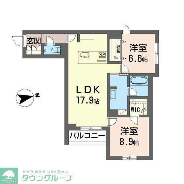 メリア調布(2LDK/2階)の間取り写真