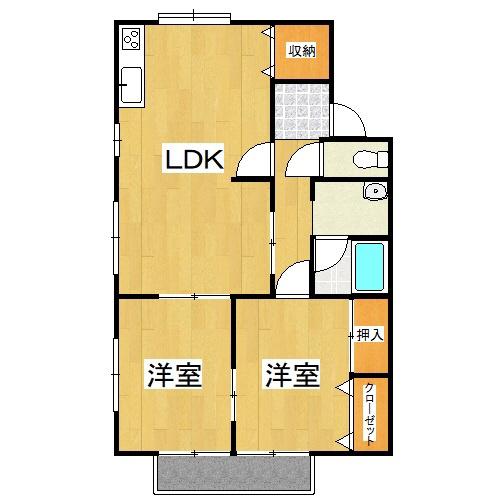 メゾン広谷7号棟(2LDK/2階)の間取り写真