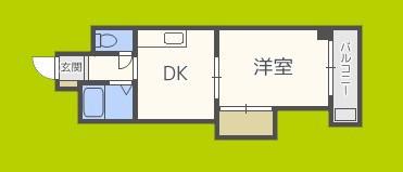 豊新グランドハイツ北(1DK/3階)の間取り写真