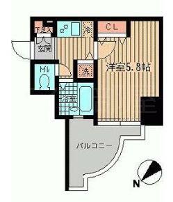 ヴィーダ日本橋イースト(1K/6階)の間取り写真