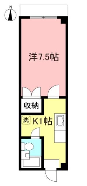 コーポヤマグチ(1K/2階)の間取り写真