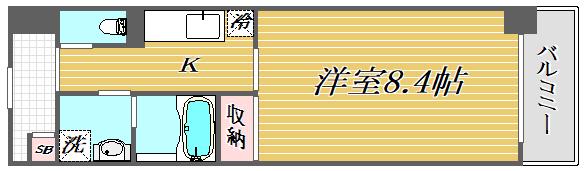 GOLD FOREST東向島(1K/2階)の間取り写真