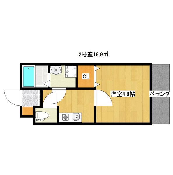 クレア伝法(1K/3階)の間取り写真
