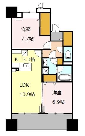 ロイヤルパークスシーサー南千住(2LDK/2階)の間取り写真